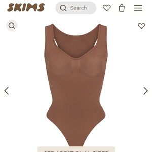 Skims Scoop Neck thong bodysuit in Jasper